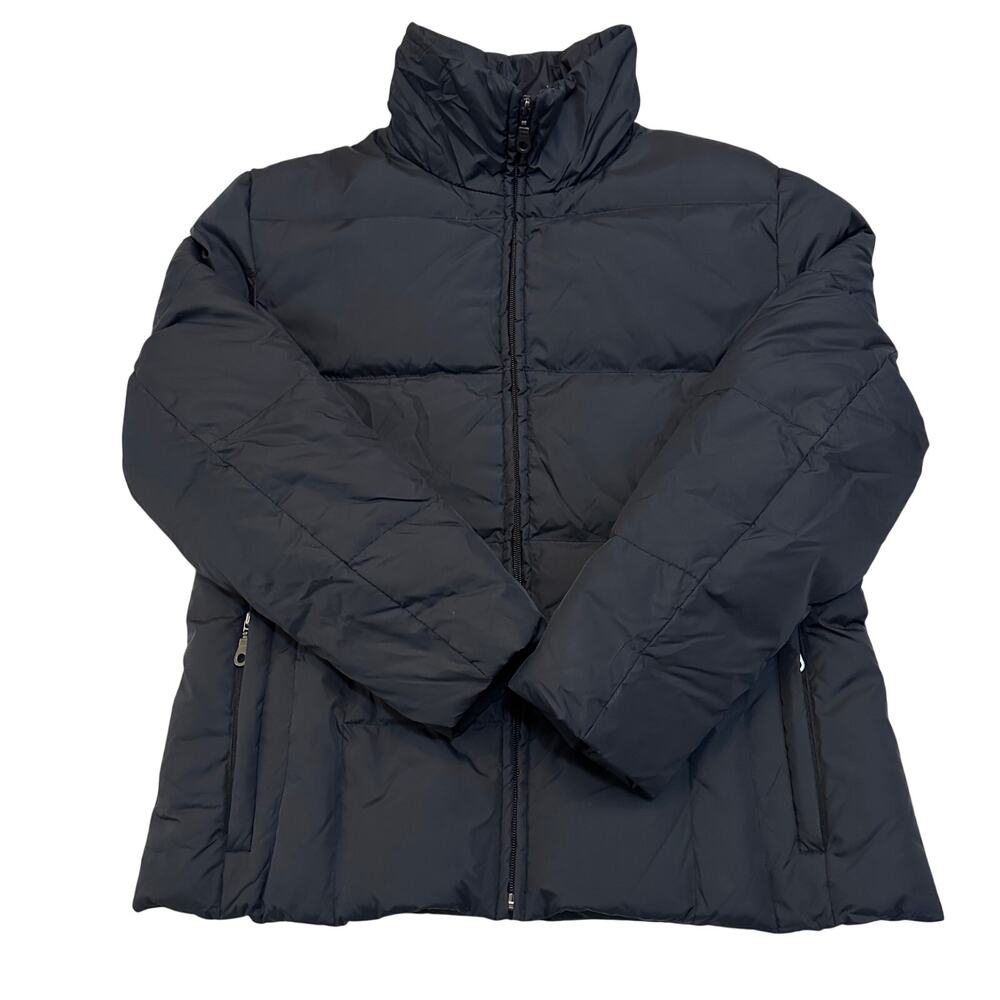 Utex Womens M Down Jacket Black Puffer Quilted Zip Front Pockets Fleece Lined